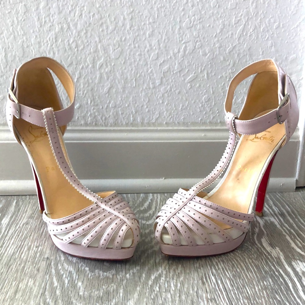 Christian Louboutin lavender 5inch platform heels